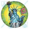 Statue of Liberty Circle Design - Independence Day Celebration