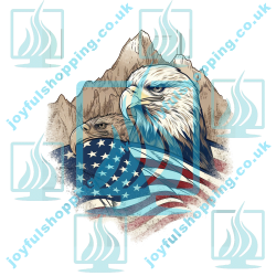 Vintage American Eagle and Flag Design - 4th of July Celebration