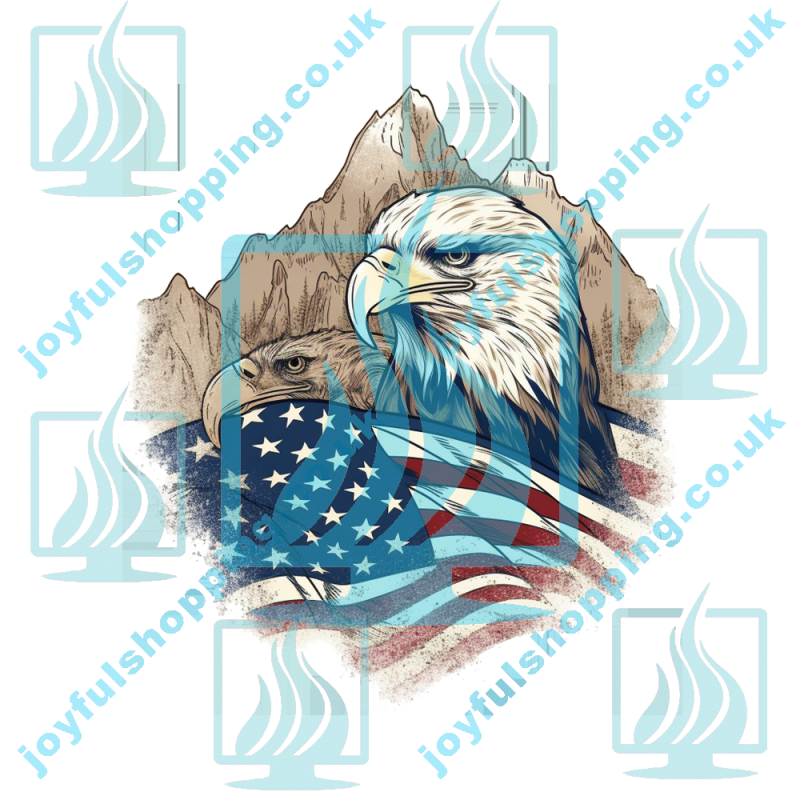 Vintage American Eagle and Flag Design - 4th of July Celebration