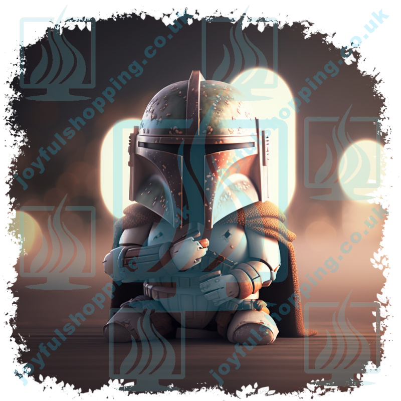 Mandalorian Chibi Style Design - Perfect Gift for Star Wars Enthusiasts!