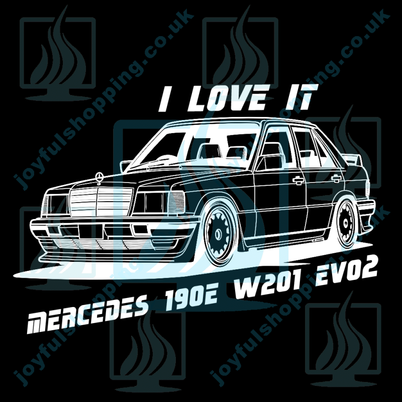 Mercedes 190E W201 EVO2 Technical Drawing - White Lines