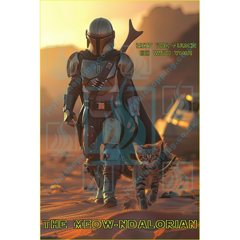 Meow-ndalorian - May the Furce Be with You | Unique Star Wars Cat Design